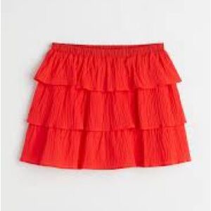 H&M Vibrant Red Tiered Mini Skirt